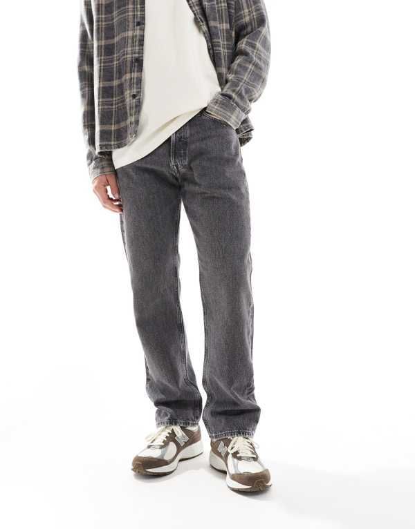 ジャック アンド ジョーンズ メンズ ボトムス デニムパンツ ストレート ジーンズ Jack Jones Chris straight leg jeans in washed Black Denim ブラック