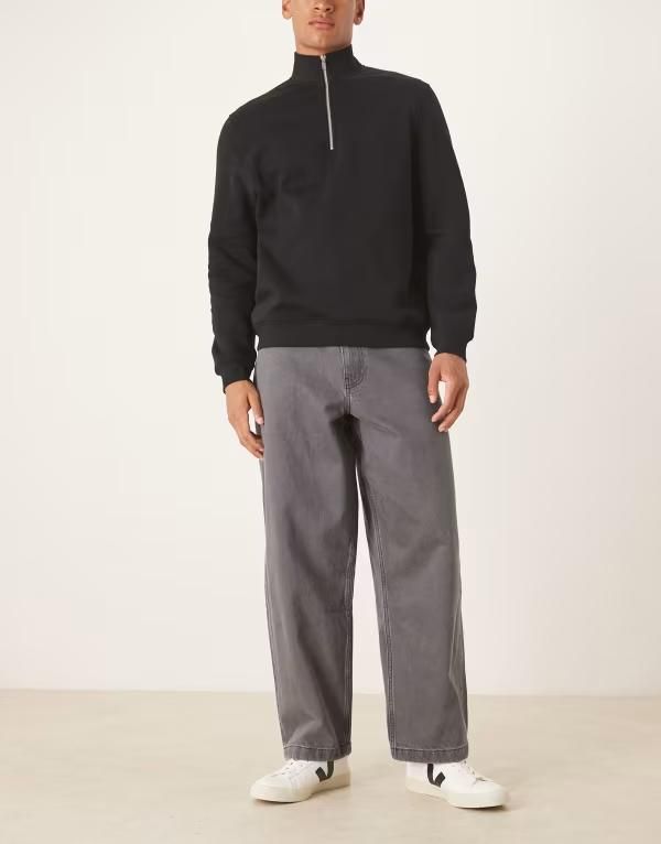 エイソス メンズ ボトムス デニムパンツ ストレート ジーンズ ASOS DESIGN loose straight leg jeans washed gray グレー