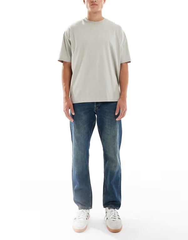 ジャック アンド ジョーンズ メンズ ボトムス デニムパンツ ジーンズ Jack Jones Chris straight jeans in mid Blue Denim デニム