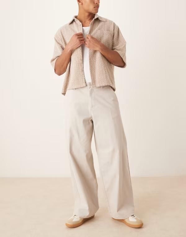 エイソス メンズ ボトムス カジュアルパンツ ASOS DESIGN loose chinos in stone STONE ストーン