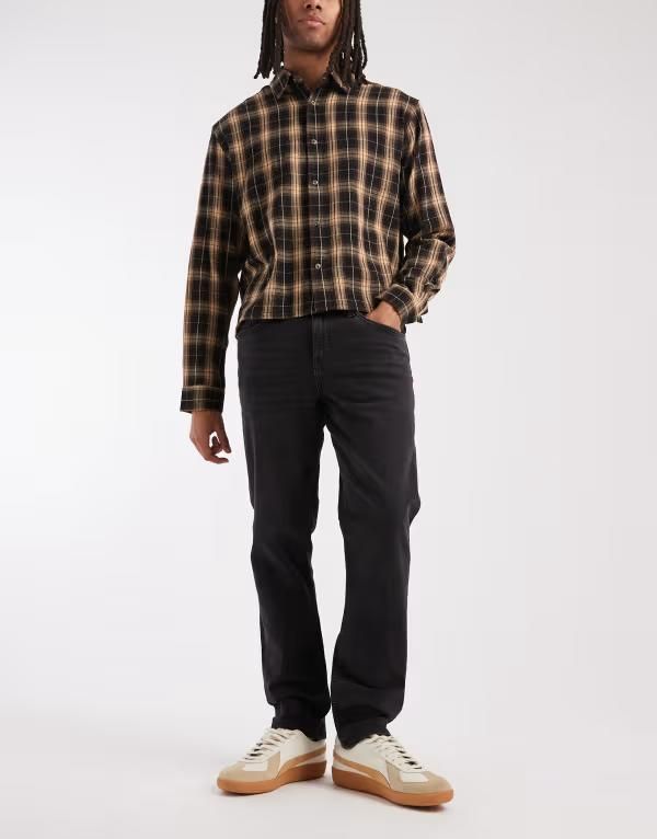 エイソス メンズ ボトムス デニムパンツ ジーンズ ASOS DESIGN stretch slim jeans in washed BLACK ブラック