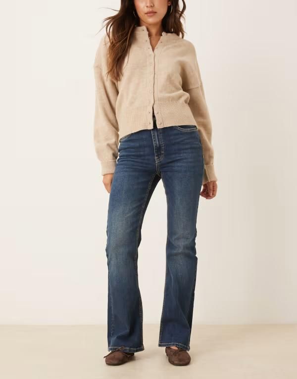 ジェイディーワイ レディース ボトムス デニムパンツ ジーンズ JDY flared jeans in dark MBLUE ブルー