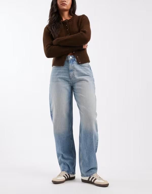 エイソス レディース ボトムス デニムパンツ ヴィンテージ ジーンズ ASOS DESIGN slim barrel jeans in vintage wash Vintage Wash
