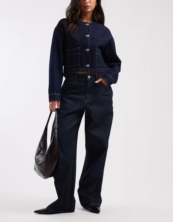 コルージョン レディース ボトムス デニムパンツ ジーンズ COLLUSION antifit mid rise jeans in rinse Rinse
