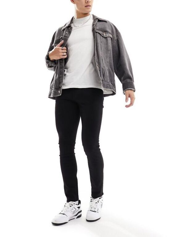 ジャック アンド ジョーンズ メンズ ボトムス デニムパンツ ジーンズ Jack Jones Essentials Liam skinny fit jeans Black Denim ブラック
