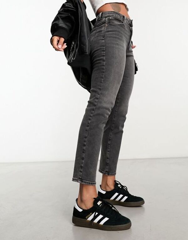 オンリー レディース ボトムス デニムパンツ ストレート ジーンズ Only Emily high waisted straight leg jeans in washed Washed gray グレー