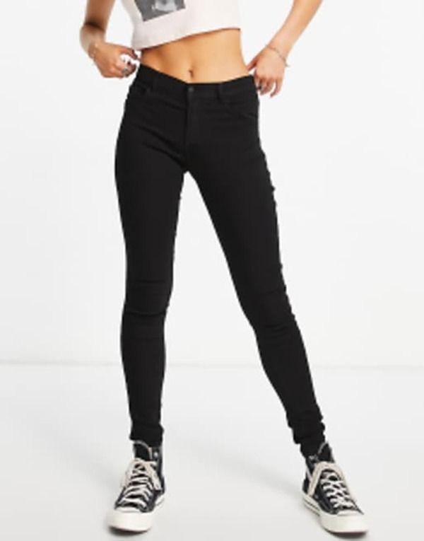 オンリー レディース ボトムス デニムパンツ ジーンズ Only Rain mid rise skinny jeans Black ブラック