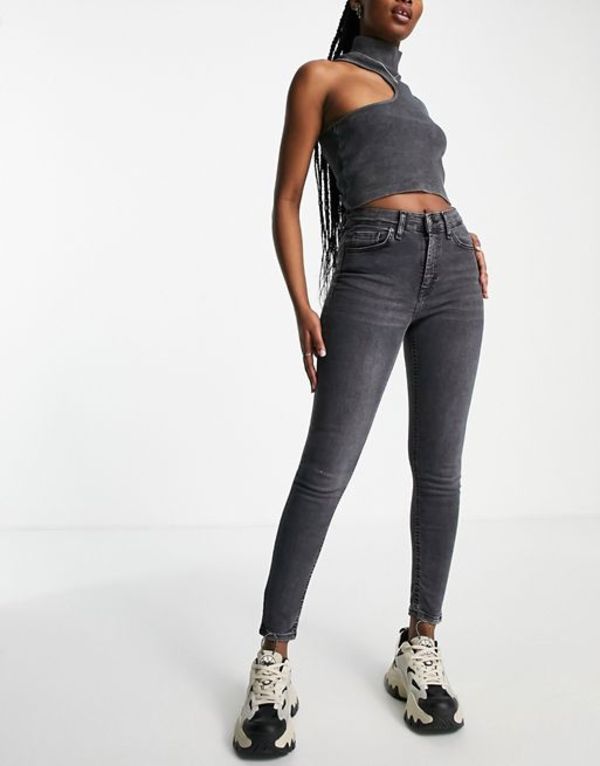 トップショップ レディース ボトムス デニムパンツ Topshop Jamie jean in washed Washed Black ブラック