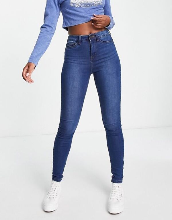 ノイジーメイ レディース ボトムス デニムパンツ ハイウエスト ジーンズ Noisy May Callie high waist skinny jeans in mid blue wash MID BLUE ブルー