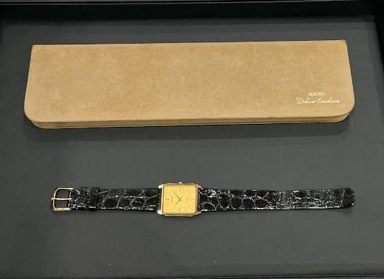 SEIKO セイコー DOLCE ドルチェ 7740-5000 クォーツ スクエア ゴールド文字盤 メンズ 腕時計