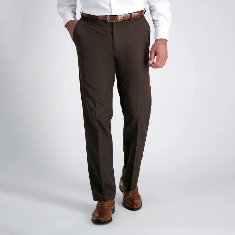 ハガー メンズ ボトムス カジュアルパンツ Mens Haggar Cool Right Performance Flex ClassicFit FlatFront Pants Brown ブラウン