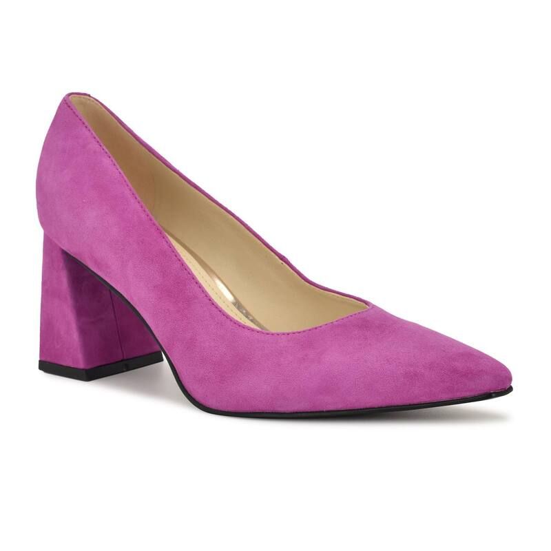 ナインウェスト レディース シューズ パンプスエード ヒール Nine West Monda Womens Block Heel SlipOn Suede Dress Pumps Pink Suede ピンク