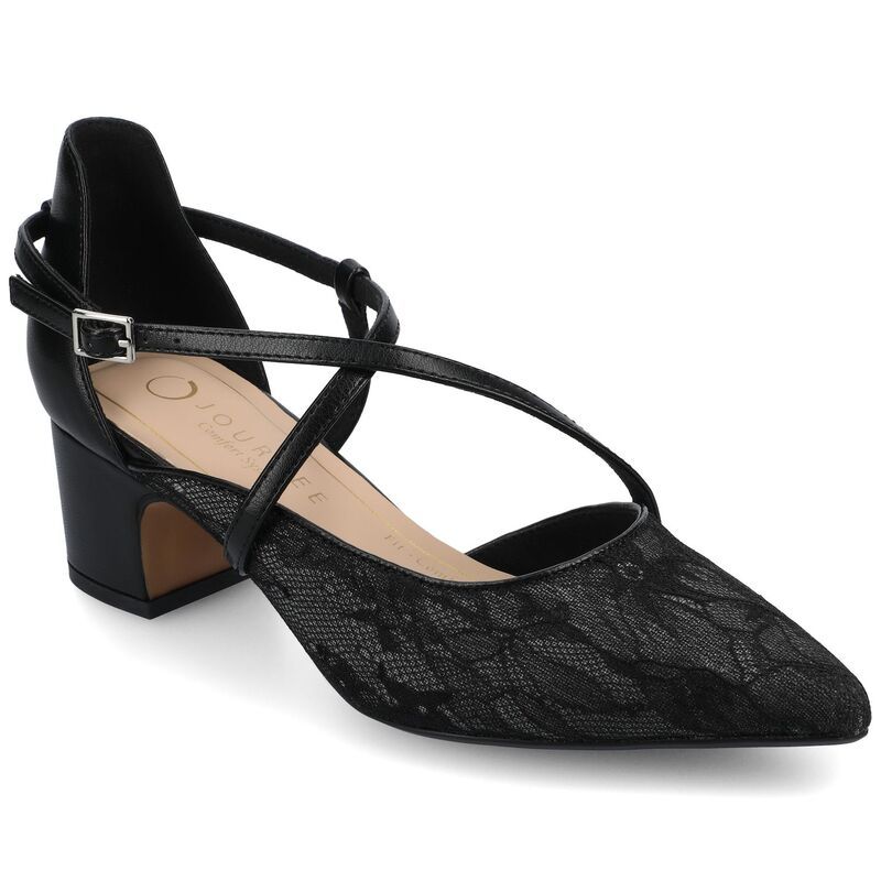 ジャーニー レディース シューズ パンプス ヒール Journee Galvinn Womens Heels Black Lace ブラック