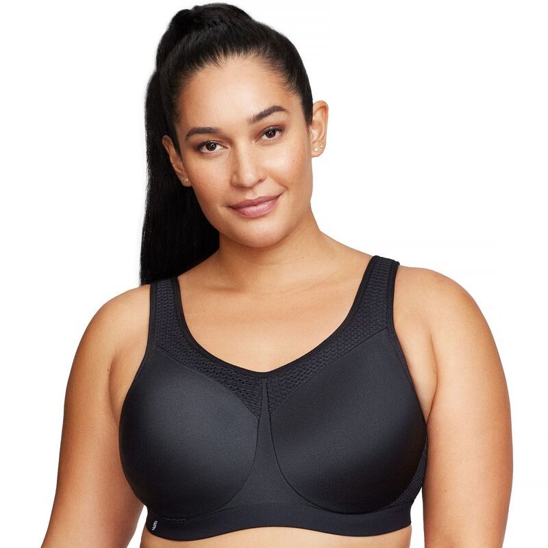 グラマライズ レディース アンダーウェア ブラジャー Glamorise HighImpact Underwire Sports Bra 9066 Solid Black ブラック