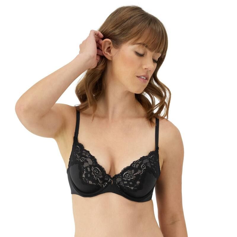 メイデンフォーム レディース アンダーウェア ブラジャー Maidenform Comfort Devotion Your Lift Underwire Bra DM1195 Black Evening Blush ブラック