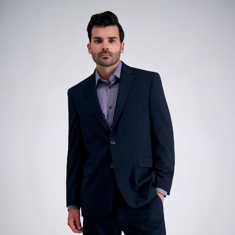 ハガー メンズ アウター ジャケット・ブルゾン Mens Haggar Premium ClassicFit Stretch Suit Jacket Navy Herringbone ネイビー