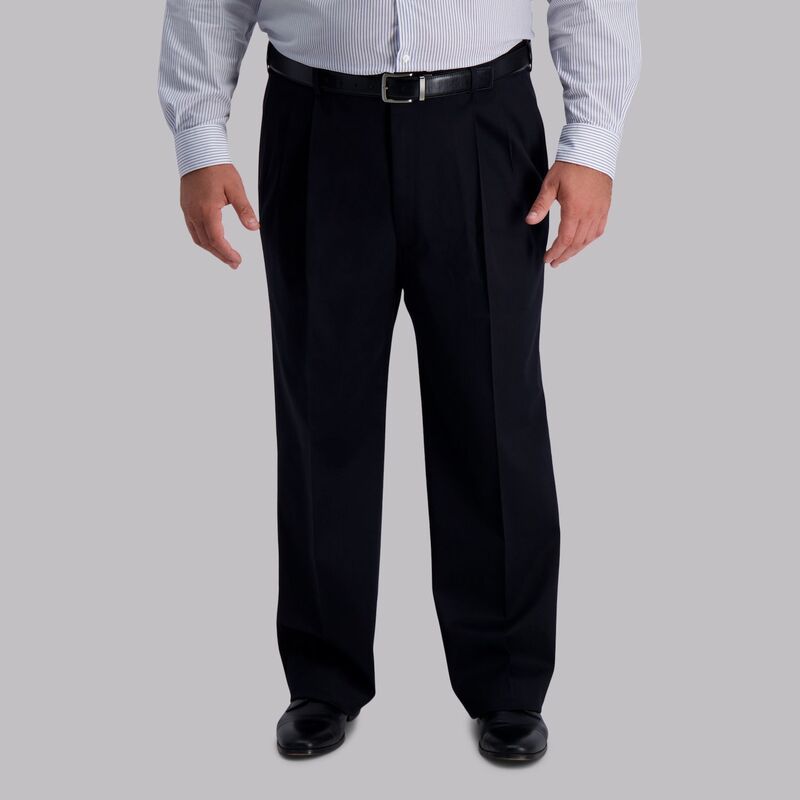ハガー メンズ ボトムス カジュアルパンツ プリーツ トール Big Tall Haggar Premium NoIron Khaki Stretch ClassicFit Pleated Expandable Waist Pants Black ブラック