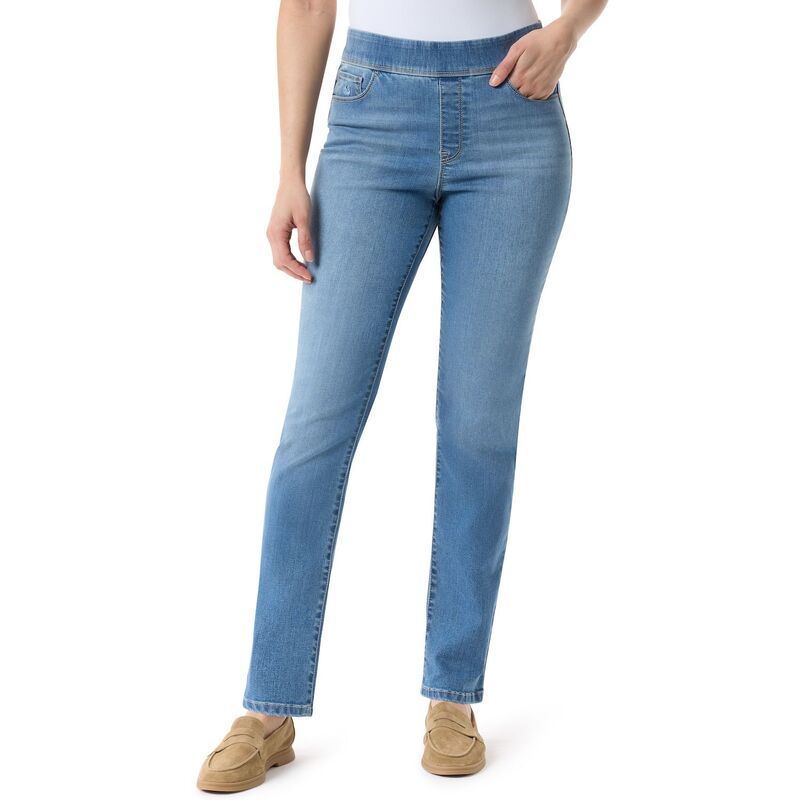 グロリアバンデービルト レディース ボトムス デニムパンツ ジーンズ Womens Gloria Vanderbilt Amanda PullOn Straight Jeans Autry Whiskers