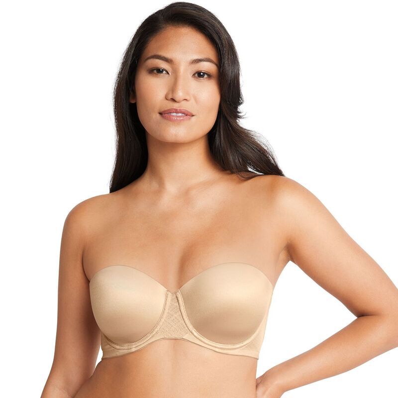 バリ レディース アンダーウェア ブラジャー ストラップレス レース Bali One Smooth U Stay in Place Strapless Underwire Bra DF6599 Taupe トープ