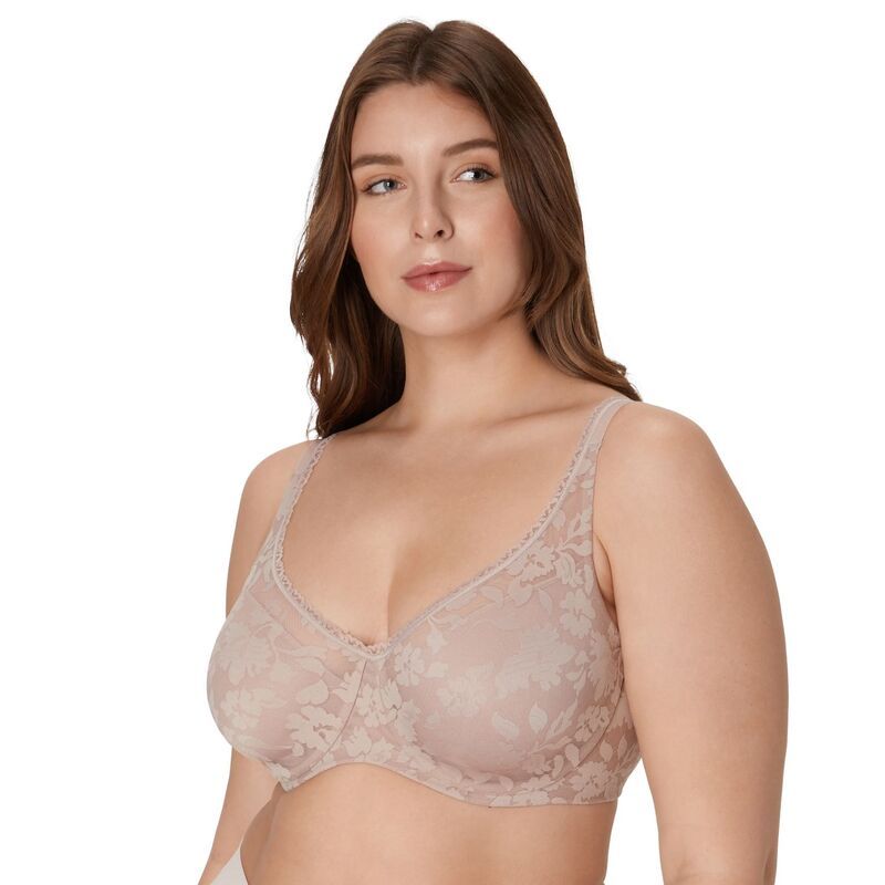バリ レディース アンダーウェア ブラジャー レース Bali Passion for Comfort Smooth Lace Underwire Bra DF6590 Evening Blush ブラッシュ