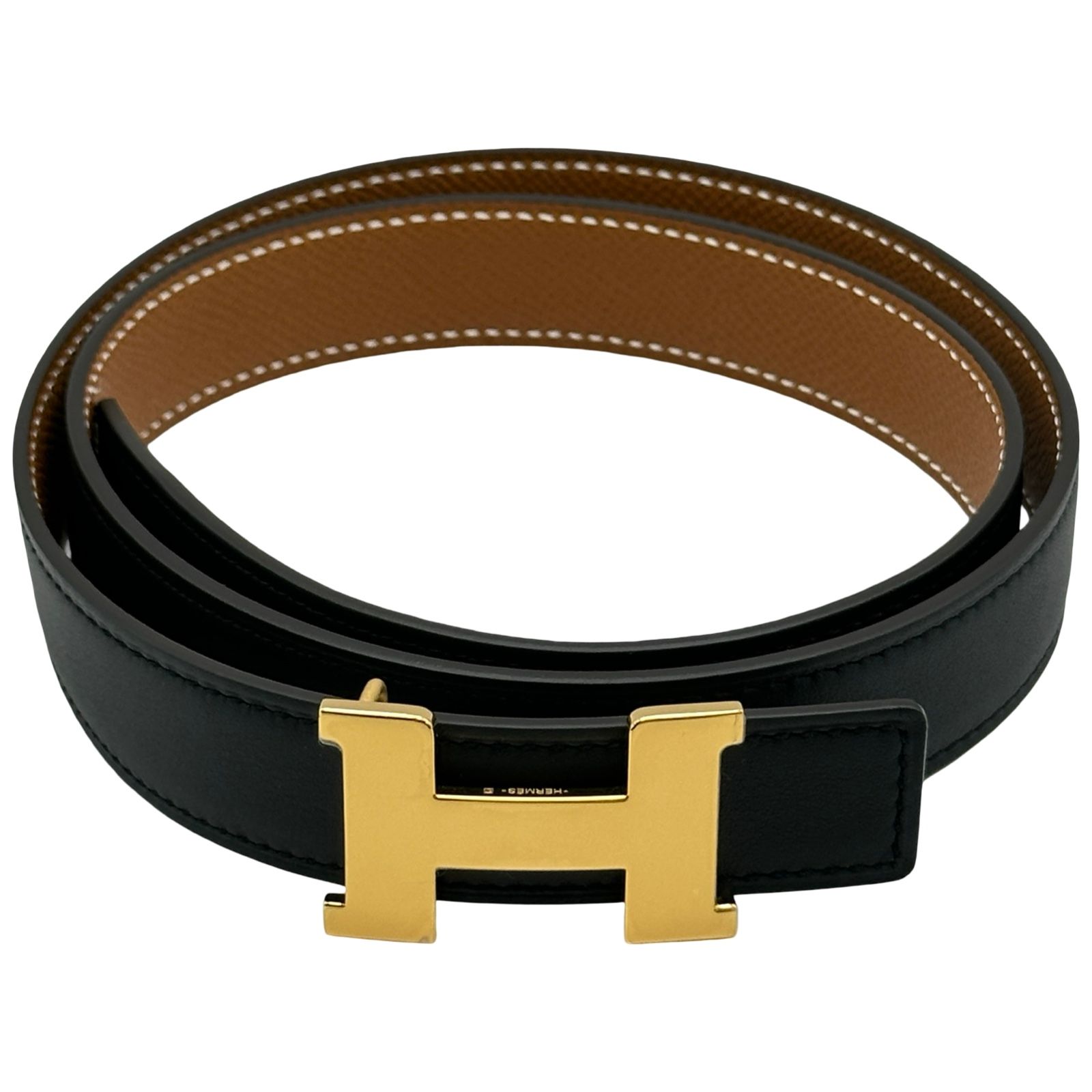 エルメス HERMES コンスタンスミニベルト 80cm B刻印 ブラック/ゴールド/ゴールド金具 エプソン/スイフト レディース ベルト