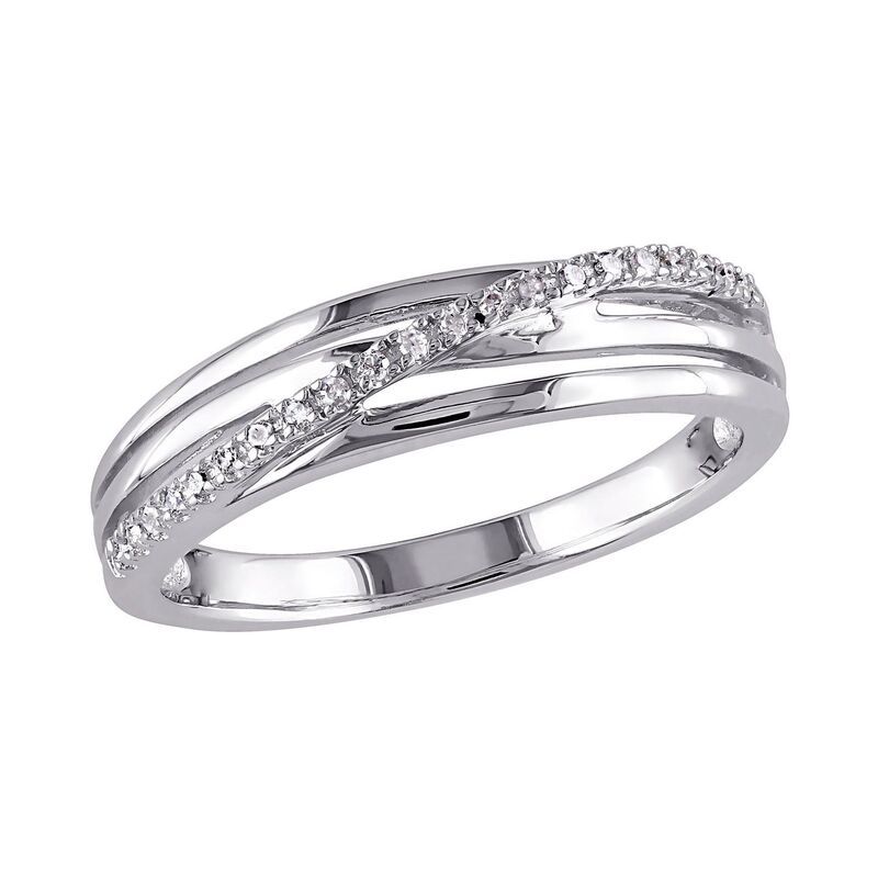 ステラ グレース レディース アクセサリー リング Stella Grace Sterling Silver Diamond Accent Crisscross Ring White ホワイト