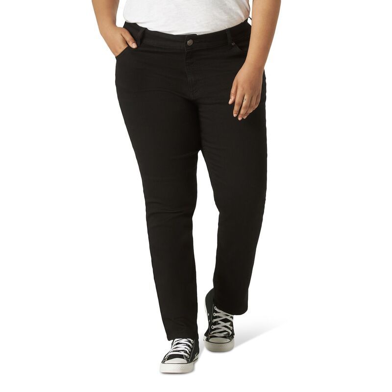 リー レディース ボトムス デニムパンツ ストレート プラスサイズ ジーンズ Plusize Lee Legendary Straight Leg Jeans Black ブラック