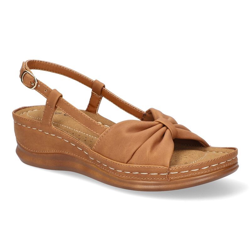 イージーストリート レディース シューズ サンダル Easy Street Jupiter Womenslingback Comfort Sandals Tan タン