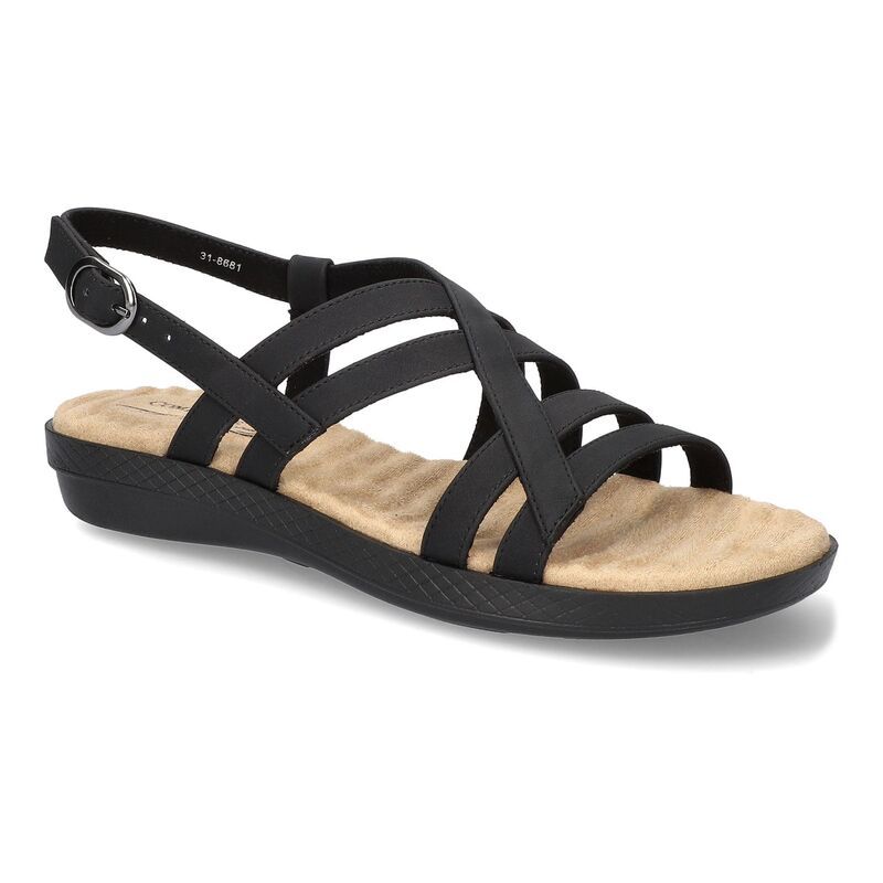 イージーストリート レディース シューズ サンダル Easy Street Lobo Womenstrappy Slingback Sandals Black ブラック