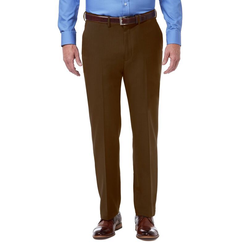 ハガー メンズ ボトムス カジュアルパンツ Men s HaggarR Premium Comfort ExpandableWaist ClassicFit Stretch FlatFront Dress Pants Mocha モカ