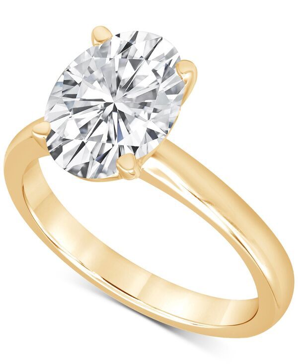 バッジェリーミシュカ レディース アクセサリー リング Badgley Mischka Certified Lab Grown Diamond OvalCut Solitairengagement Ring 3 ctw in 14k Yellow Gold イ