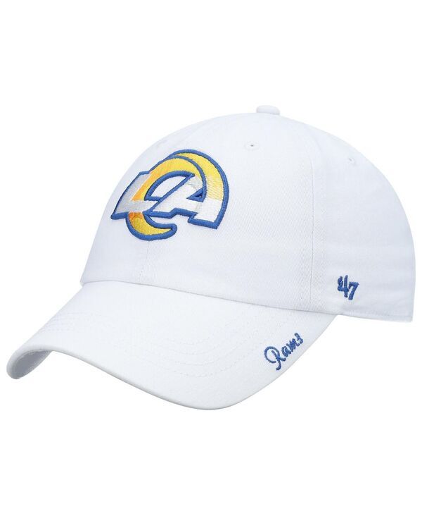 47 ブランド レディース アクセサリー 帽子 ロゴ 47 Brand Womens 47 White Los Angeles Rams Miata Clean Up Logo Adjustable Hat White ホワイト