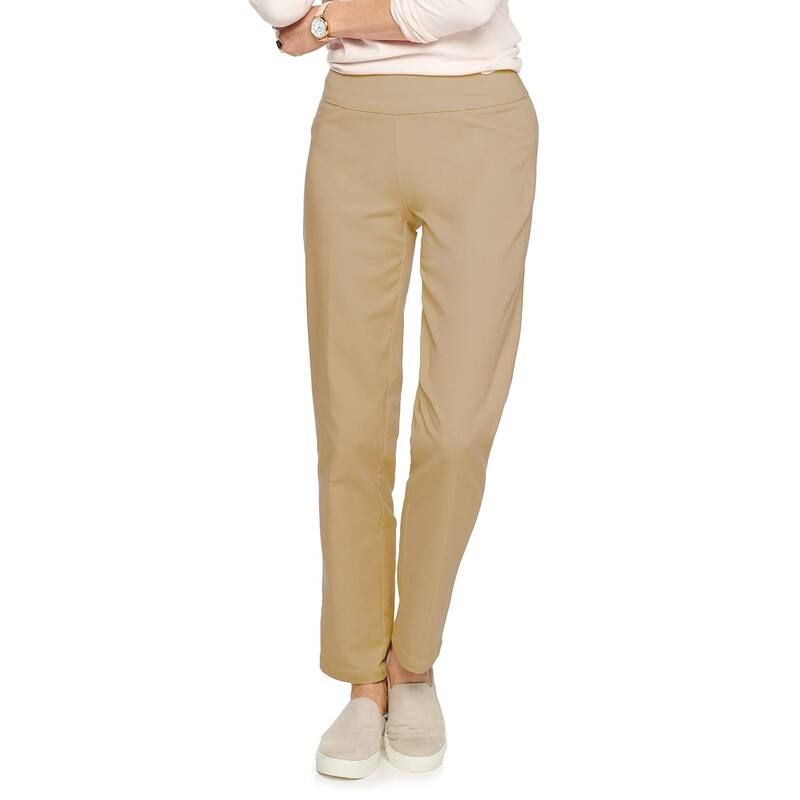 クロフト＆バロー レディース ボトムス カジュアルパンツ プチ Petite Womens Croft Barrow 4Pocket Effortlesstretch PullOn StraightLeg Pants Cobblestone