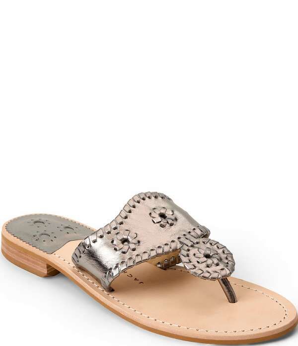 ジャックロジャース レディース シューズ サンダル レザー Jack Rogers Jacks Leather Woven Detail Thong Sandals Anthracite