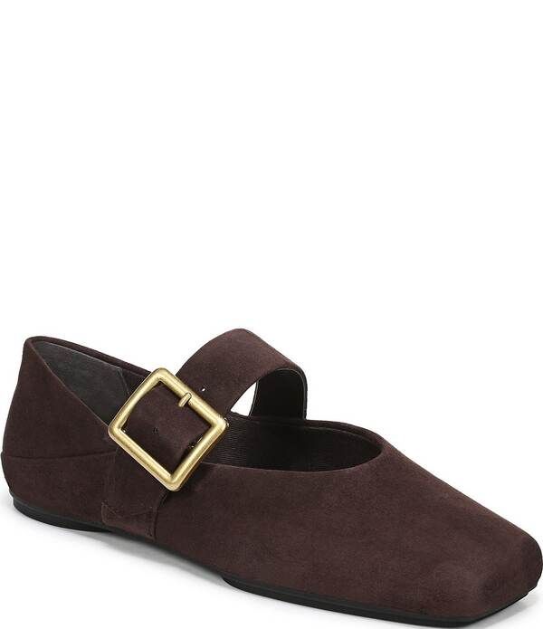 フランコサルト レディース シューズ パンプスエード Franco Sartoakesuede Square Toe Mary Jane Ballet Flats Brown ブラウン