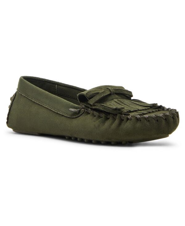 アンクライン レディース シューズ スリッポン・ローファー Anne Klein Womens Cali Kiltie Driver Loafers Olive Suede オリーブ