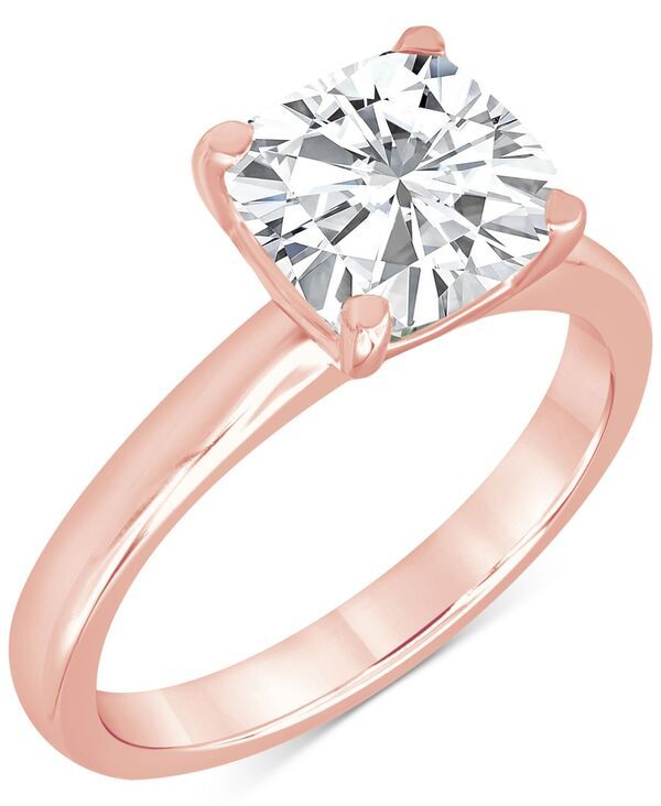バッジェリーミシュカ レディース アクセサリー リング Badgley Mischka Certified Lab Grown Diamond CushionCut Solitairengagement Ring 5 ctw in 14k Rose Gold