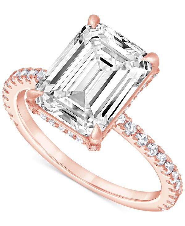 バッジェリーミシュカ レディース アクセサリー リング Badgley Mischka IGI Certified Lab Grown Diamond EmeraldCut Engagement Ring 512 ctw in 14k White Yellow
