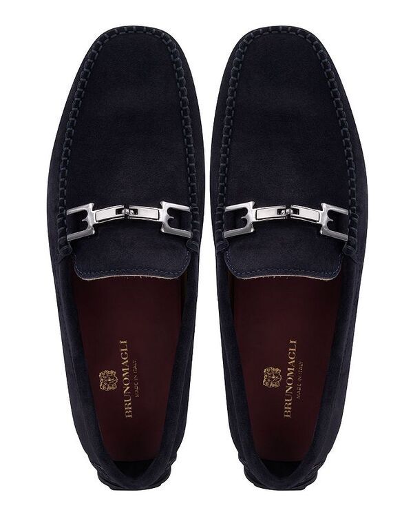 ブルーノマグリ メンズ シューズ スリッポン・ローファー Bruno Magli Mens Taso Bit Drivers Navy Suede ネイビー