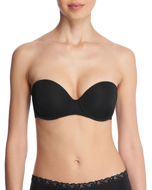 ナトリ レディース アンダーウェア ブラジャー ストラップレス Natori Pure Luxe Strapless Contour Underwire Bra Black ブラック