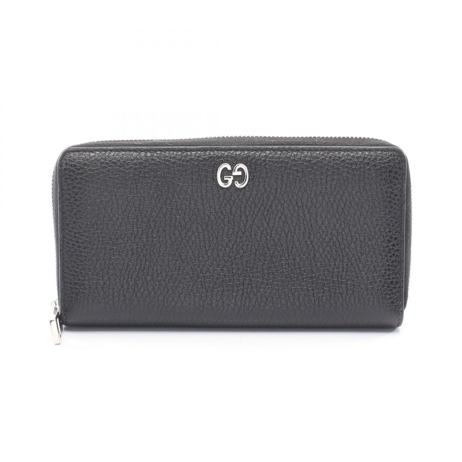 グッチ GUCCI ラウンド長財布 GGメタル 473928 ブラック レザー メタルGG ラウンド長財布 ユニセックス Used A