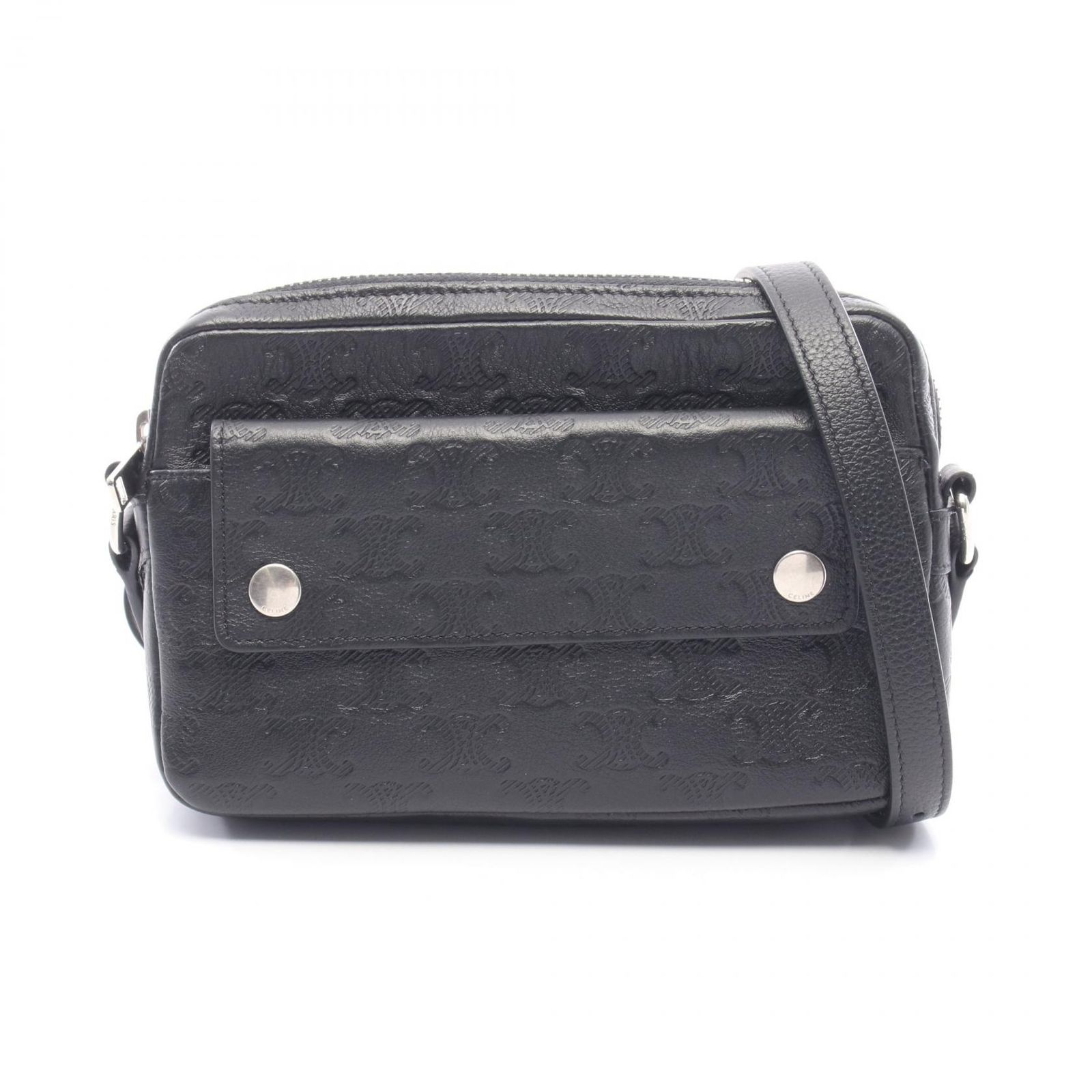 セリーヌ CELINE ショルダーバッグ ミニ カメラバッグ トリオンフ 119243GDW.38SI ブラック レザー トリオンフ ミニ カメラバック レディース Used A