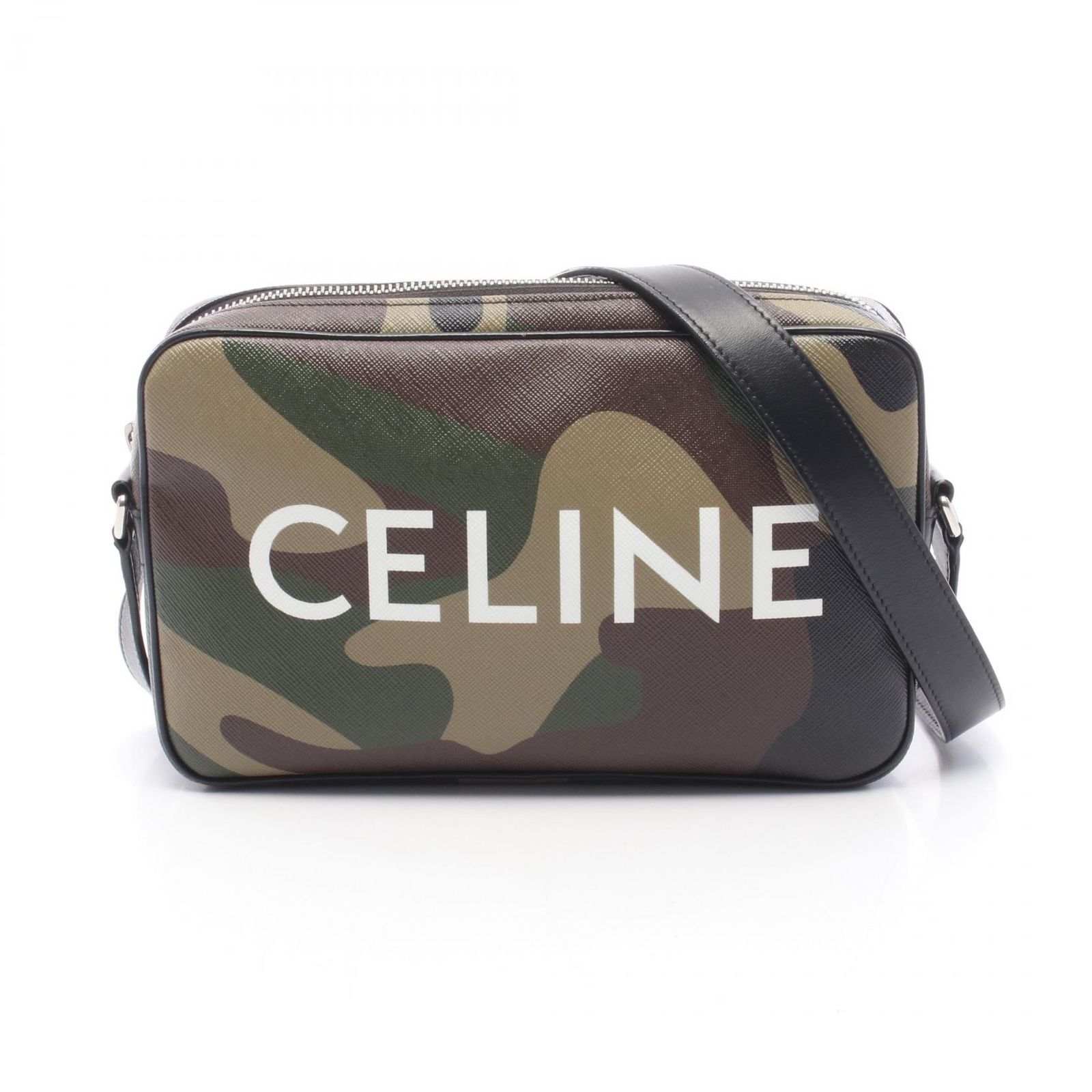セリーヌ CELINE ショルダーバッグ ミディアム メッセンジャーバッグ カモフラージュ 194502DFF カーキ/ベージュ カモフラージュ PVCコーティングキャンバス レザー