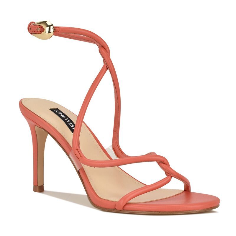 ナインウェスト レディース シューズ パンプス ヒール Nine West Emerila Womenstrappy Stiletto Heels Coral Clear コーラル