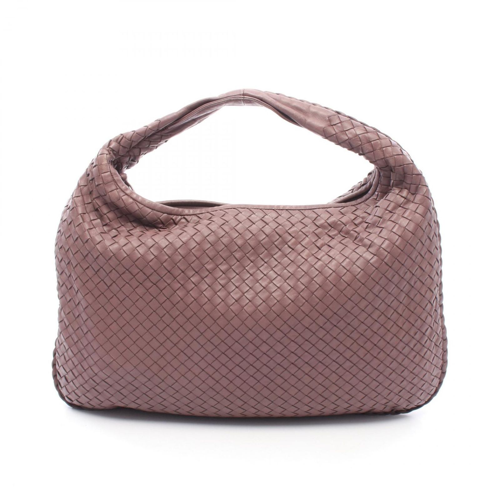 ボッテガヴェネタ BOTTEGA VENETA ショルダーバッグ イントレチャート パープルブラウン レザー イントレチャート ミディアム ホーボーバッグ レディース Used A