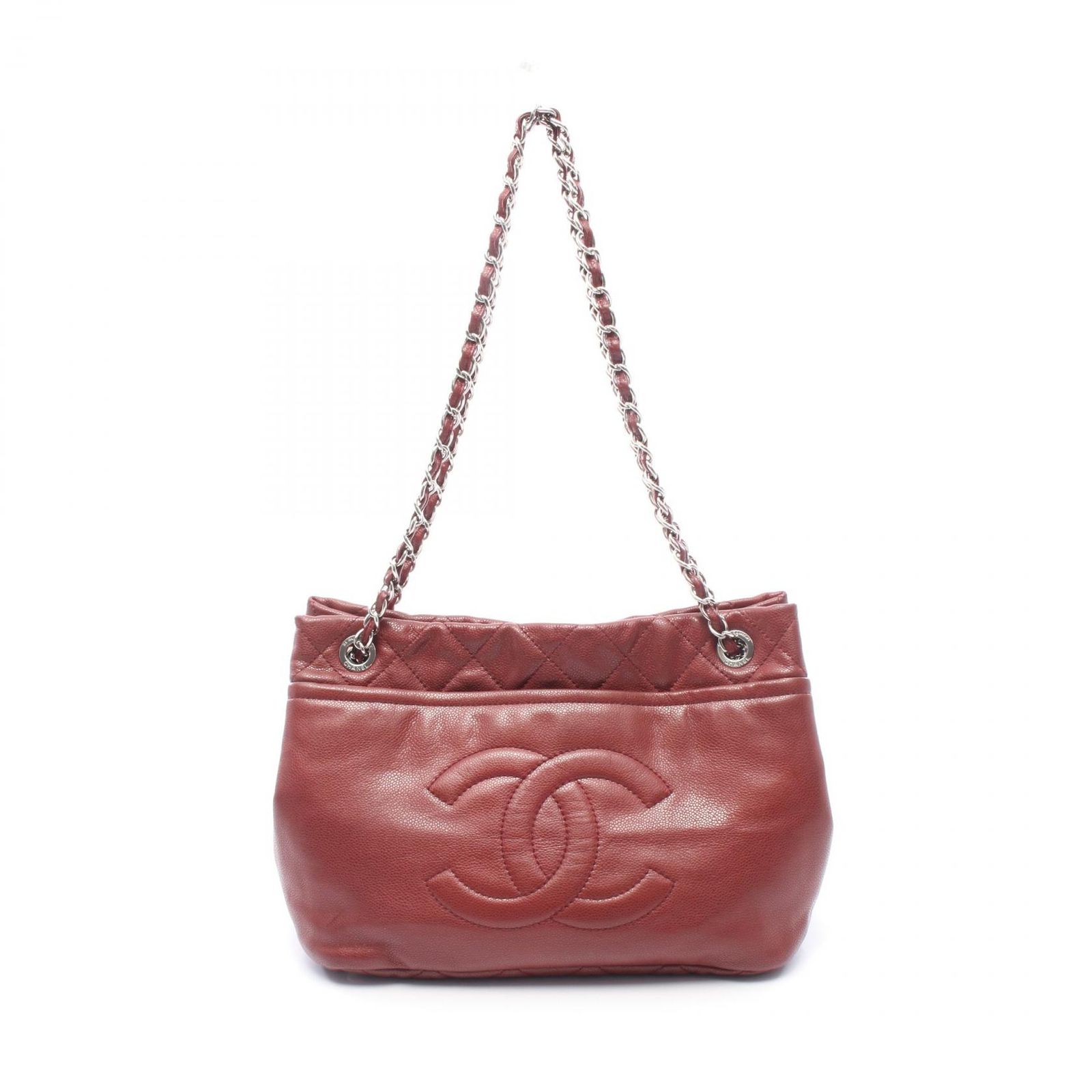 シャネル CHANEL トートバッグ マトラッセ ココマーマーク チェーントート ボルドー カーフ（牛革） マトラッセ ココマーマーク チェーントート レディース