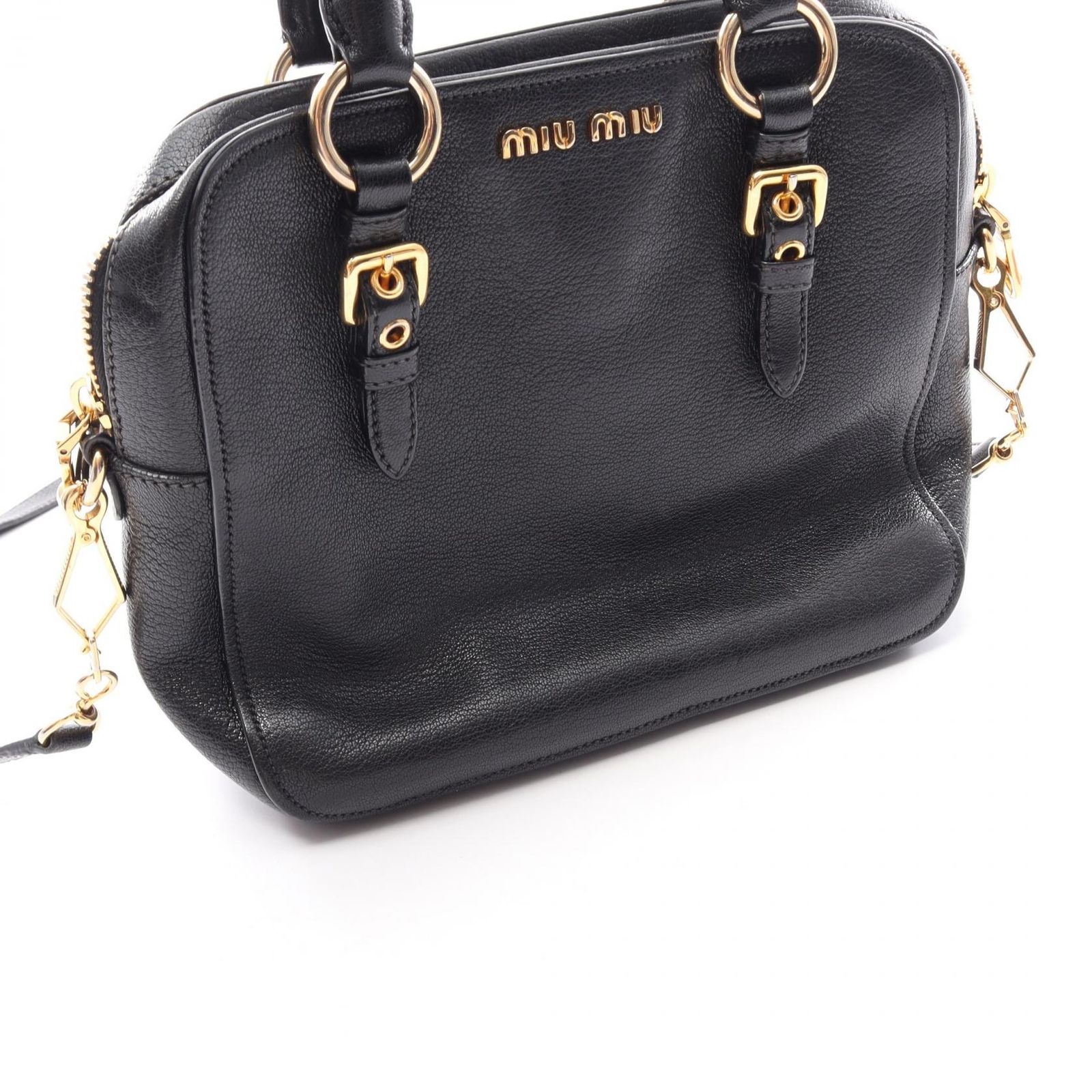 ミュウ ミュウ Miu Miu ハンドバッグ 2WAY ブラック レザー 2way 