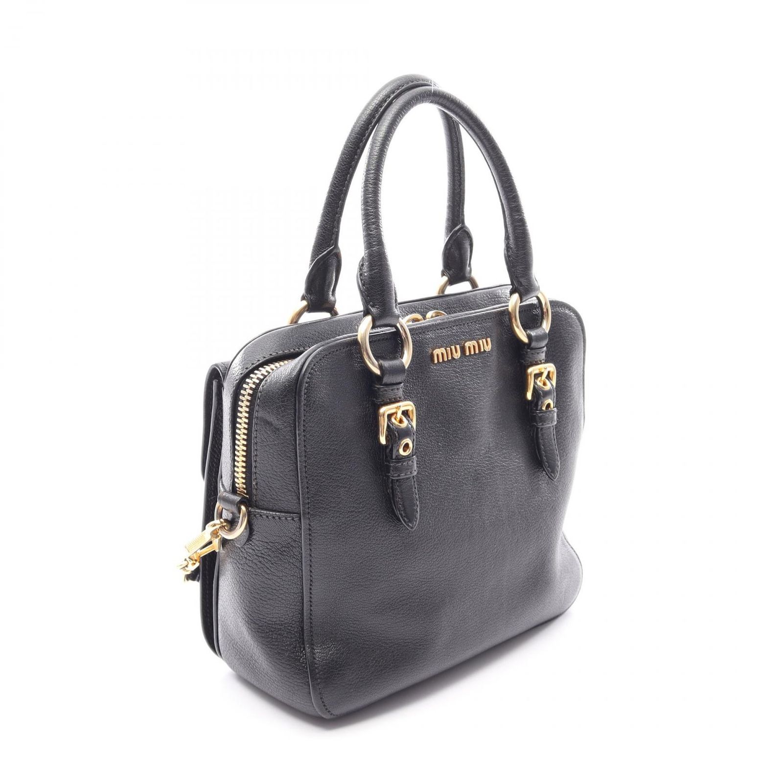 ミュウ ミュウ Miu Miu ハンドバッグ 2WAY ブラック レザー 2way 