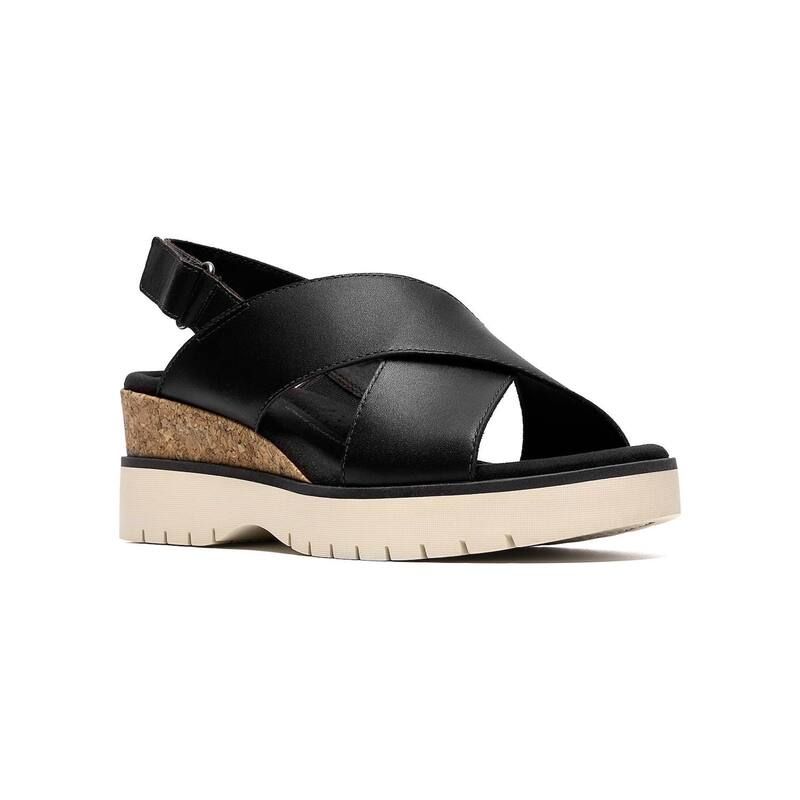 クラークス レディース シューズ サンダル レザー Clarks Diaz Cross Womens Leather Slingback Sandals Black Leather ブラック
