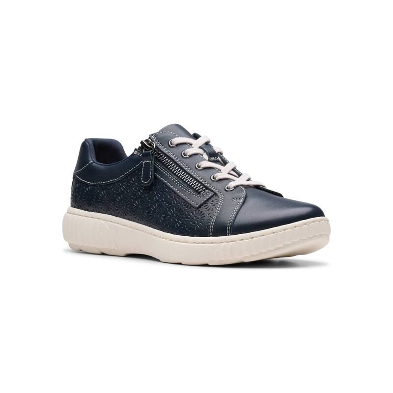 クラークス レディース シューズ スニーカー レザー Clarks Caroline Rio Womens Leather SlipOn Shoes Navy Leather ネイビー